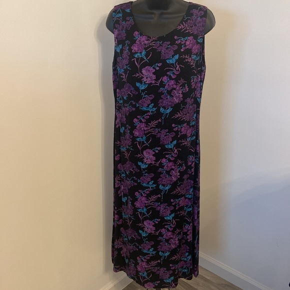 Vtg Sarah Elizabeth Black Teal Purple Embroidered Beaded Dress Jacket Set Sz 10 - Picture 4 of 11